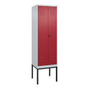 C+P PSA Doppel-Spind Classic PLUS, Gestell, 2 Abteile, 2120x600x500mm, 7035/3003 Verschluss Sicherheits-Drehriegel