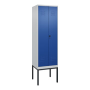 C+P PSA Doppel-Spind Classic PLUS, Gestell, 2 Abteile, 2120x600x500mm, 7035/5010 Verschluss Sicherheits-Drehriegel