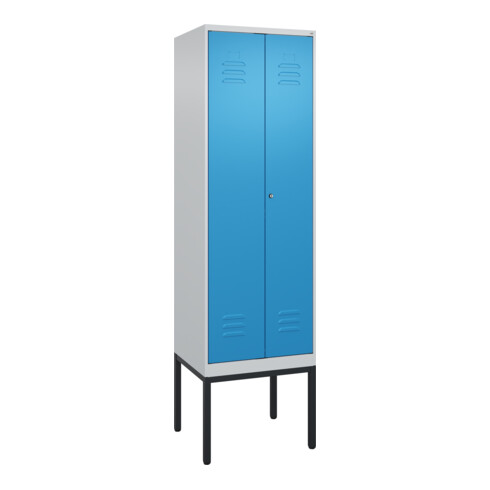 C+P PSA Doppel-Spind Classic PLUS, Gestell, 2 Abteile, 2120x600x500mm, 7035/5012 Verschluss Zylinderschloss