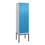 C+P PSA Doppel-Spind Classic PLUS, Gestell, 2 Abteile, 2120x600x500mm, 7035/5012 Verschluss Zylinderschloss