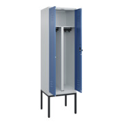C+P PSA Doppel-Spind Classic PLUS, Gestell, 2 Abteile, 2120x600x500mm, 7035/5023 Verschluss Sicherheits-Drehriegel