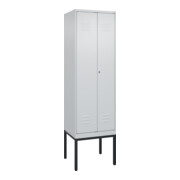 C+P PSA Doppel-Spind Classic PLUS, Gestell, 2 Abteile, 2120x600x500mm, 7035/7035 Verschluss Zylinderschloss