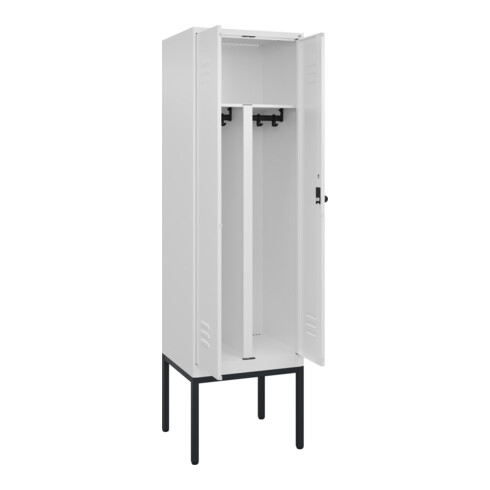 C+P PSA Doppel-Spind Classic PLUS, Gestell, 2 Abteile, 2120x600x500mm, 9016/9016 Verschluss Sicherheits-Drehriegel