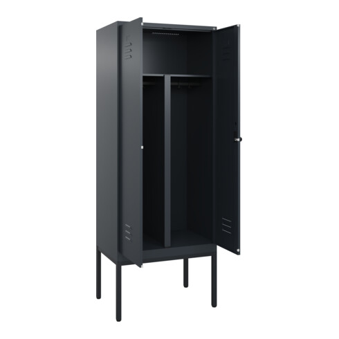 C+P PSA Doppel-Spind Classic PLUS, Gestell, 2 Abteile, 2120x800x500mm, 7016/7016 Verschluss Sicherheits-Drehriegel