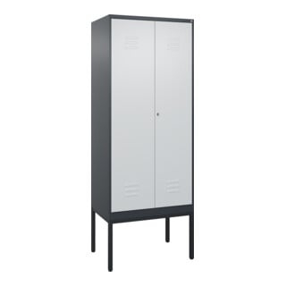 C+P PSA Doppel-Spind Classic PLUS, Gestell, 2 Abteile, 2120x800x500mm, 7016/7035 Verschluss Zylinderschloss