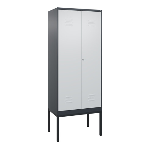C+P PSA Doppel-Spind Classic PLUS, Gestell, 2 Abteile, 2120x800x500mm, 7016/7035 Verschluss Zylinderschloss