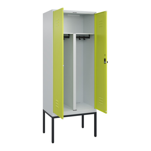 C+P PSA Doppel-Spind Classic PLUS, Gestell, 2 Abteile, 2120x800x500mm, 7035/0024 Verschluss Sicherheits-Drehriegel