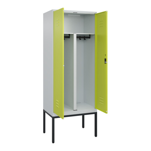C+P PSA Doppel-Spind Classic PLUS, Gestell, 2 Abteile, 2120x800x500mm, 7035/0024 Verschluss Zylinderschloss