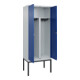 C+P PSA Doppel-Spind Classic PLUS, Gestell, 2 Abteile, 2120x800x500mm, 7035/5010 Verschluss Zylinderschloss-2