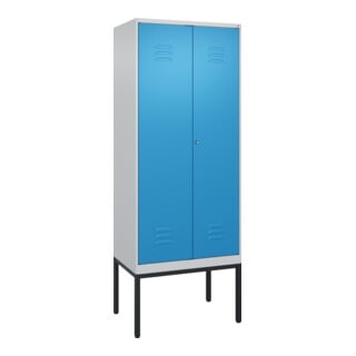 C+P PSA Doppel-Spind Classic PLUS, Gestell, 2 Abteile, 2120x800x500mm, 7035/5012 Verschluss Zylinderschloss