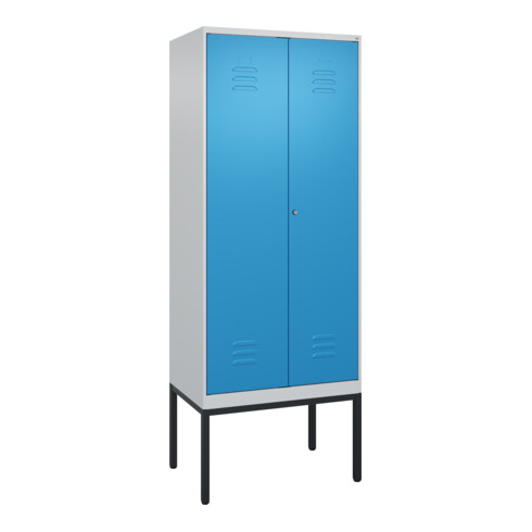 C+P PSA Doppel-Spind Classic PLUS, Gestell, 2 Abteile, 2120x800x500mm, 7035/5012 Verschluss Zylinderschloss