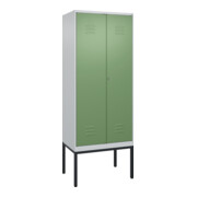 C+P PSA Doppel-Spind Classic PLUS, Gestell, 2 Abteile, 2120x800x500mm, 7035/6011 Verschluss Zylinderschloss