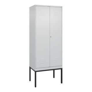 C+P PSA Doppel-Spind Classic PLUS, Gestell, 2 Abteile, 2120x800x500mm, 7035/7035 Verschluss Zylinderschloss