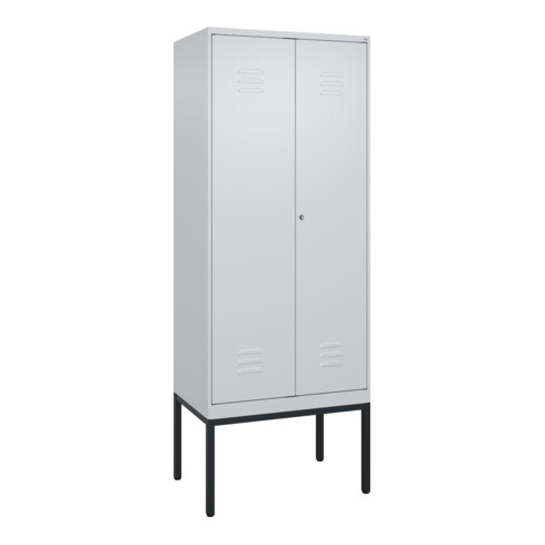 C+P PSA Doppel-Spind Classic PLUS, Gestell, 2 Abteile, 2120x800x500mm, 7035/7035 Verschluss Zylinderschloss