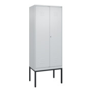 C+P PSA Doppel-Spind Classic PLUS, Gestell, 2 Abteile, 2120x800x500mm, 7035/7035 Verschluss Zylinderschloss