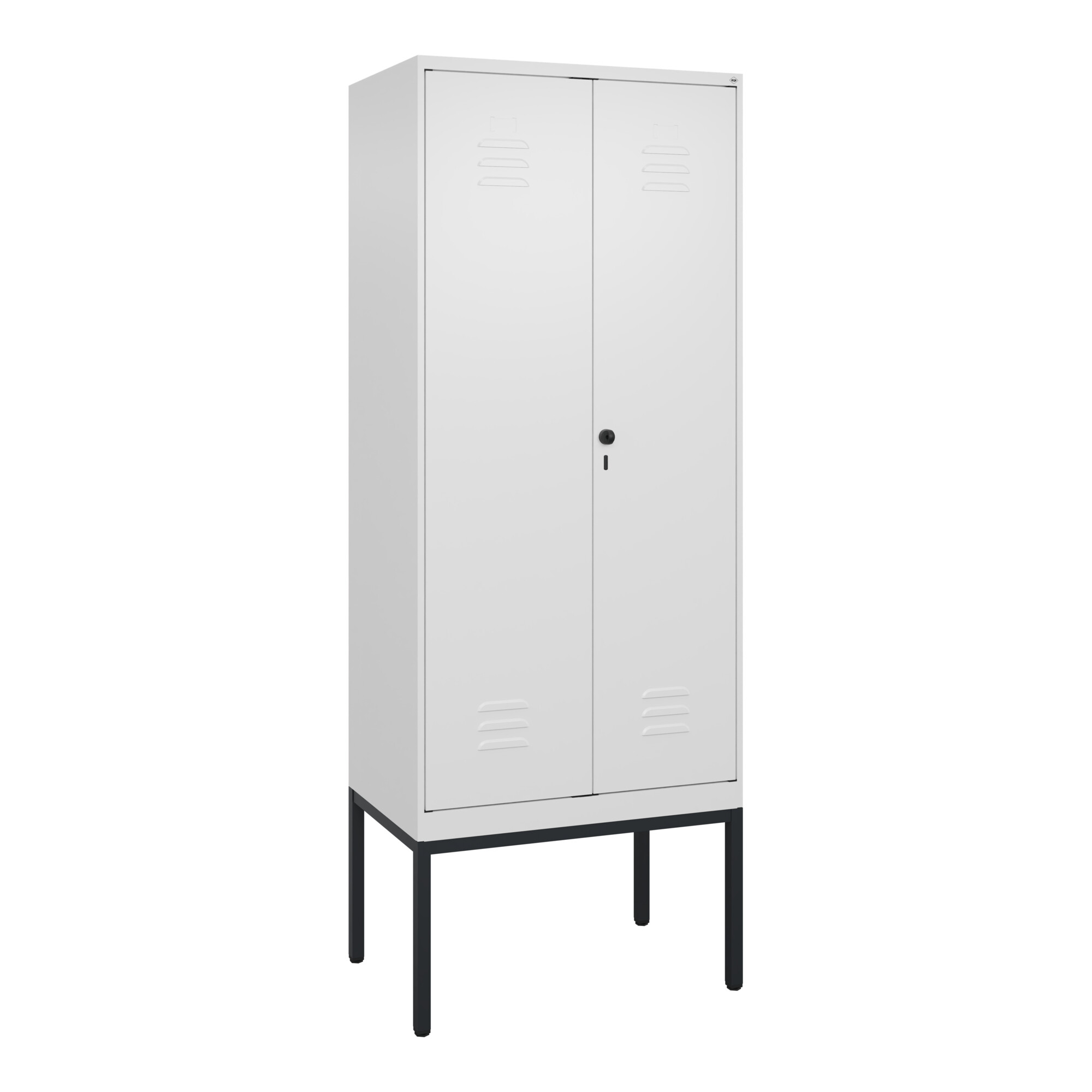 C+P PSA Doppel-Spind Classic PLUS, Gestell, 2 Abteile, 2120x800x500mm, 9016/9016 Verschluss Sicherheits-Drehriegel ; C + P Möbelsysteme
