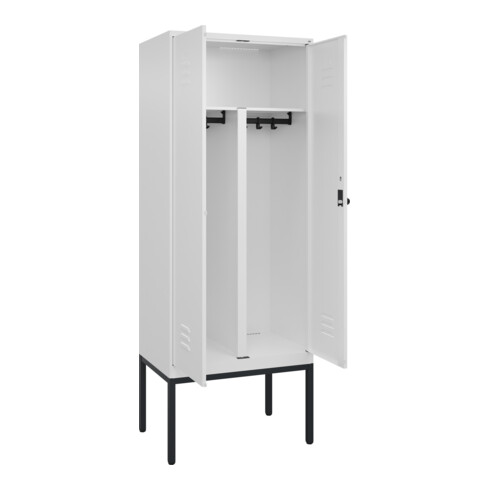 C+P PSA Doppel-Spind Classic PLUS, Gestell, 2 Abteile, 2120x800x500mm, 9016/9016 Verschluss Sicherheits-Drehriegel