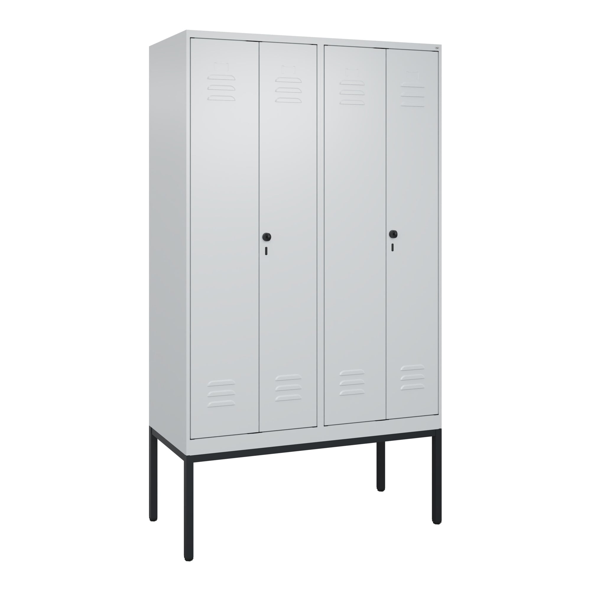 C+P PSA Doppel-Spind Classic PLUS, Gestell, 4 Abteile, 2120x1200x500mm, 7035/703 Verschluss Sicherheits-Drehriegel ; C + P Möbelsysteme