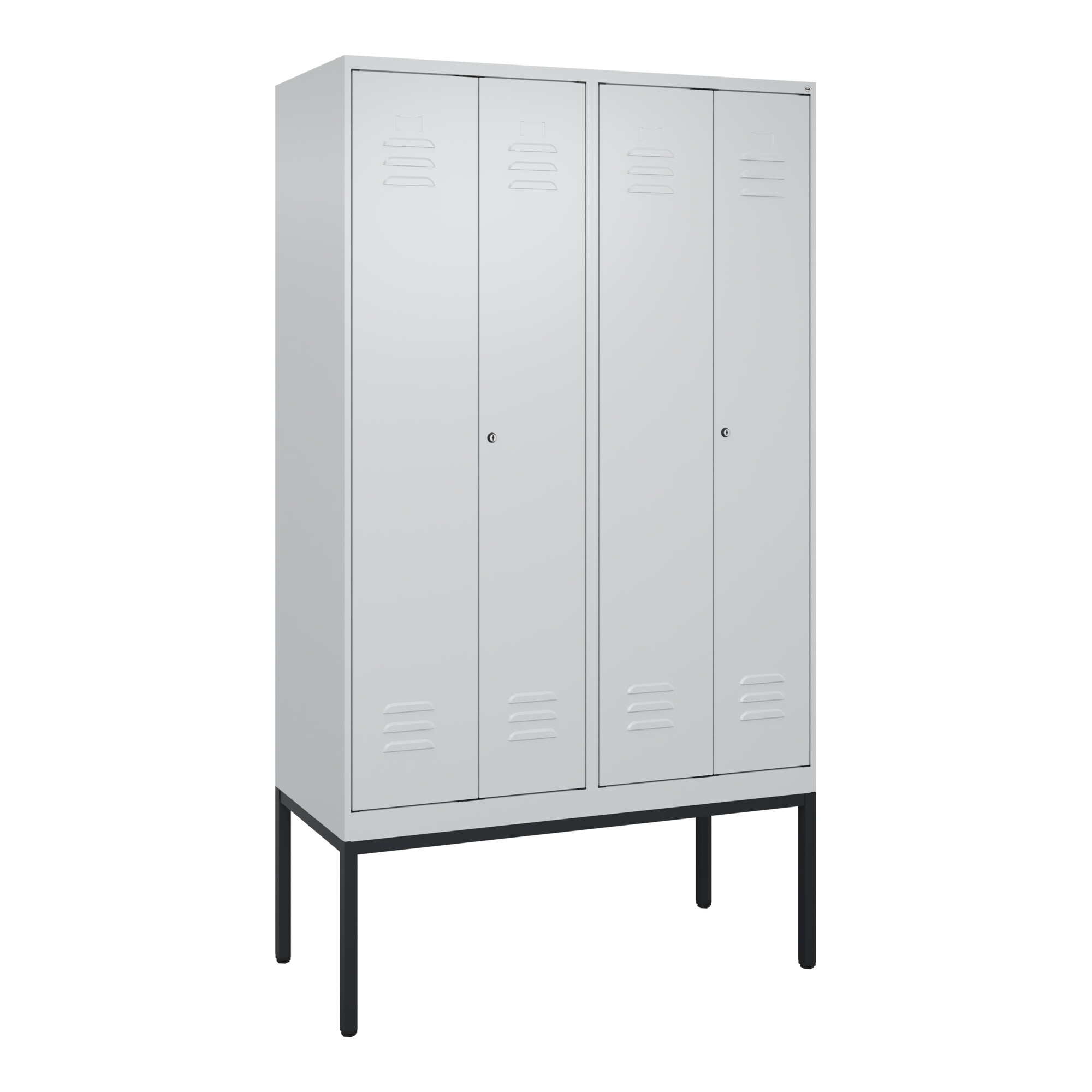 C+P PSA Doppel-Spind Classic PLUS, Gestell, 4 Abteile, 2120x1200x500mm, 7035/703 Verschluss Zylinderschloss ; C + P Möbelsysteme