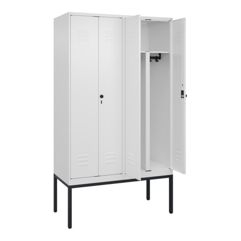 C+P PSA Doppel-Spind Classic PLUS, Gestell, 4 Abteile, 2120x1200x500mm, 9016/901 Verschluss Sicherheits-Drehriegel