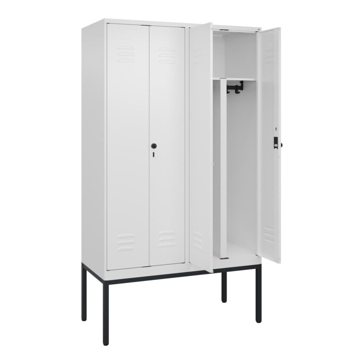 C+P PSA Doppel-Spind Classic PLUS, Gestell, 4 Abteile, 2120x1200x500mm, 9016/901 Verschluss Sicherheits-Drehriegel