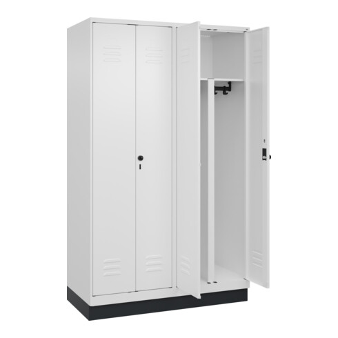 C+P PSA Doppel-Spind Classic PLUS, Sockel, 4 Abteile, 1950x1200x500mm, 9016/9016 Verschluss Sicherheits-Drehriegel