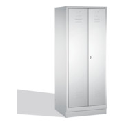 C+P Putzmittel-Spind Classic auf Sockel 2 Abteile Front Lichtgrau Korpus Lichtgrau