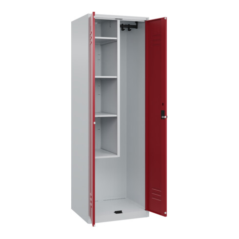 C+P Putzmittel-Spind Classic PLUS, 2 Abteile, 1850x600x500mm, 7035/3003 Verschluss Sicherheits-Drehriegel
