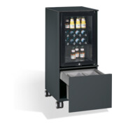 C+P Réfrigérateur-Caddy Asisto avec poubelle, H1150xL500xP600mm Gris noir