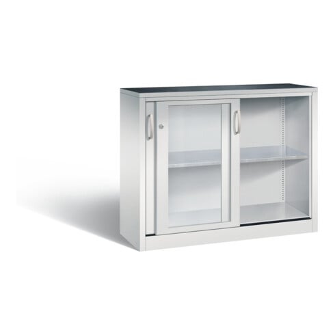 C+P Schiebetürenschrank Acurado, H1000xB1200xT400mm, Front Lichtgrau, Korpus Lichtgrau (2046-055)