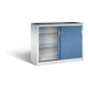 C+P Schiebetürenschrank Acurado, H1000xB1200xT500mm, Front Fernblau, Korpus Lichtgrau (2056-092)-1