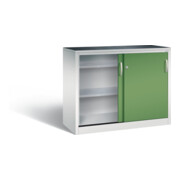 C+P Schiebetürenschrank Acurado, H1000xB1200xT500mm, Front Resedagrün, Korpus Lichtgrau (2056-092)