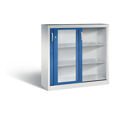 C+P Schiebetürenschrank Acurado, H1200xB1200xT400mm, Front Enzianblau, Korpus Lichtgrau (2047-055)
