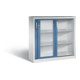 C+P Schiebetürenschrank Acurado, H1200xB1200xT400mm, Front Fernblau, Korpus Lichtgrau (2047-055)