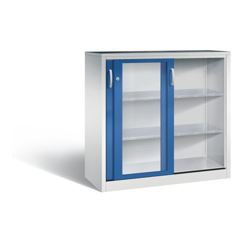 C+P Schiebetürenschrank Acurado, H1200xB1200xT500mm, Front Enzianblau, Korpus Lichtgrau (2057-055)