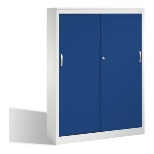 C+P Schiebetürenschrank Acurado, H1600xB1200xT400mm, Front Enzianblau, Korpus Lichtgrau