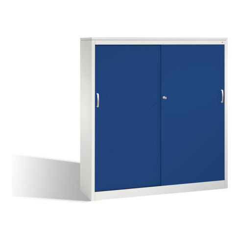C+P Schiebetürenschrank Acurado, H1600xB1600xT400mm, Front Enzianblau, Korpus Lichtgrau