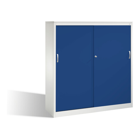 C+P Schiebetürenschrank Acurado, H1600xB1600xT500mm, Front Enzianblau, Korpus Lichtgrau