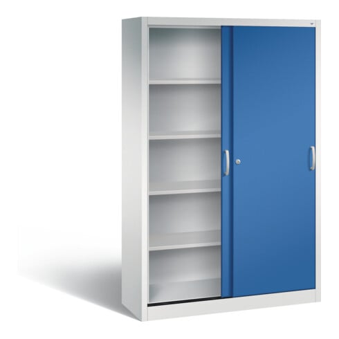 C+P Schiebetürenschrank Acurado, H1950xB1200xT400mm, Front Enzianblau, Korpus Lichtgrau (2040-00)