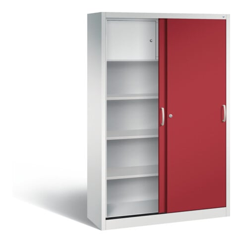 C+P Schiebetürenschrank Acurado, H1950xB1200xT400mm, Front Rubinrot, Korpus Lichtgrau (2040-200)