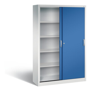 C+P Schiebetürenschrank Acurado, Front Enzianblau, Korpus Lichtgrau