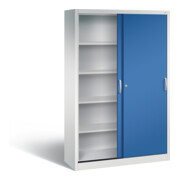 C+P Schiebetürenschrank Acurado, Front Enzianblau, Korpus Lichtgrau