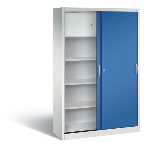 C+P Schiebetürenschrank Acurado, H1950xB1200xT400mm, Front Enzianblau, Korpus Lichtgrau (2040-200)