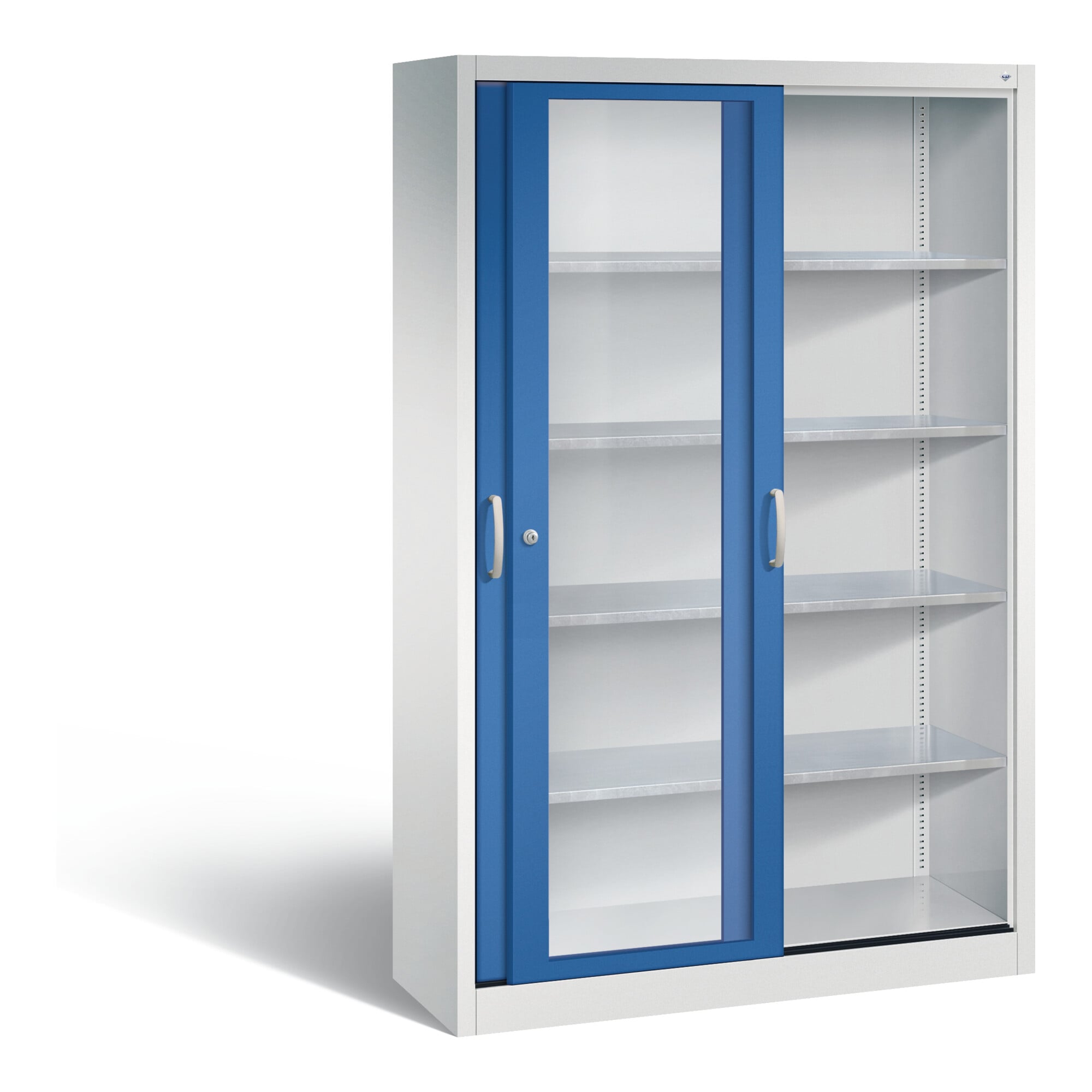 C+P Schiebetürenschrank Acurado, H1950xB1200xT400mm, Front Enzianblau, Korpus Lichtgrau (2049-055) ; C + P Möbelsysteme