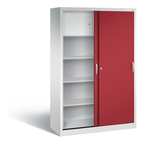 C+P Schiebetürenschrank Acurado, H1950xB1200xT500mm, Front Rubinrot, Korpus Lichtgrau (2050-200)
