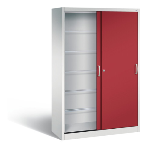 C+P Schiebetürenschrank Acurado, H1950xB1200xT500mm, Front Rubinrot, Korpus Lichtgrau (2050-60)