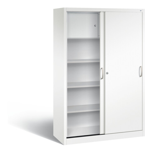 C+P Schiebetürenschrank Acurado, H1950xB1200xT500mm, Front Verkehrsweiß, Korpus Verkehrsweiß (2050-200)