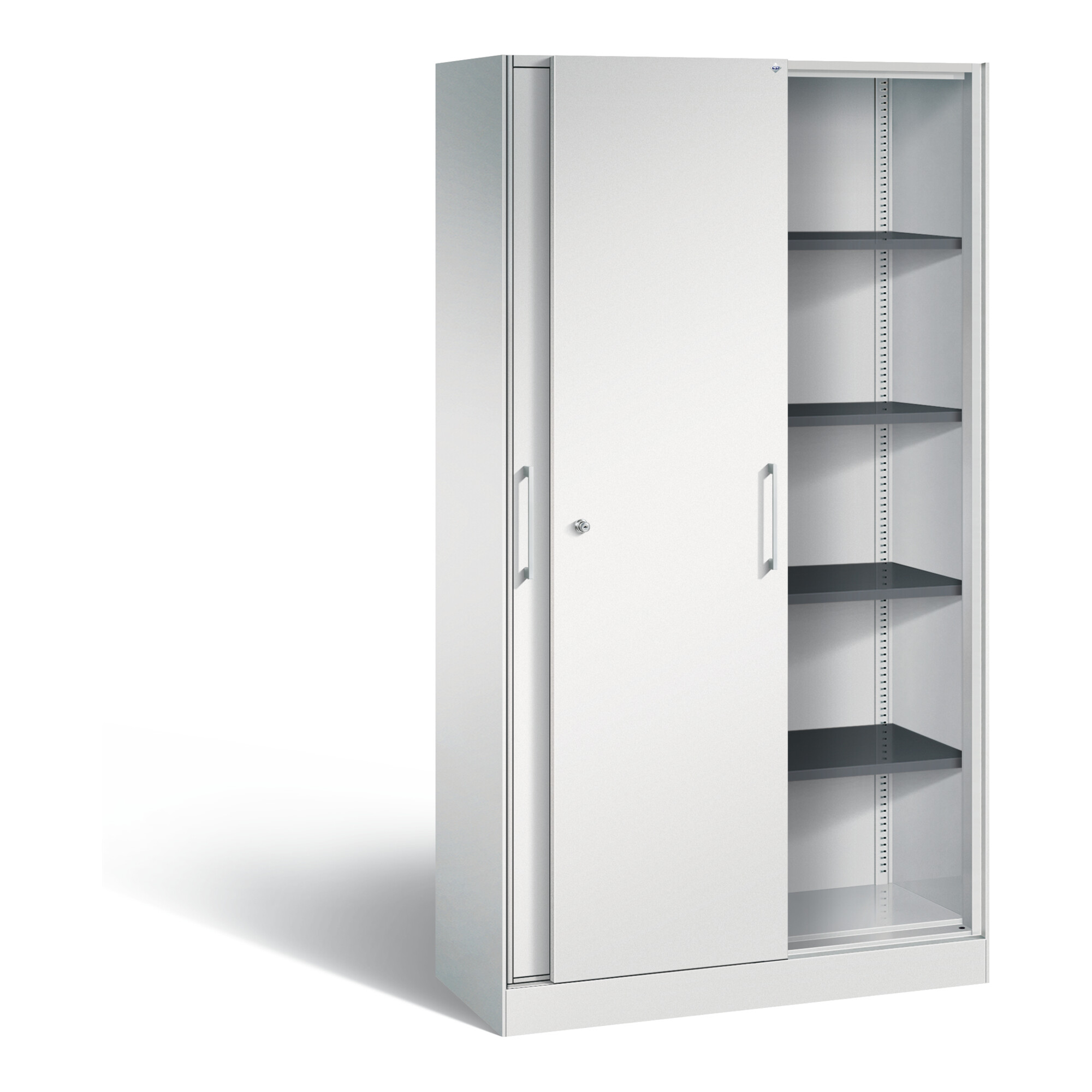 C+P Schiebetürenschrank Asisto, H1980xB1000xT435mm, Front Lichtgrau, Korpus Lichtgrau (142002-000) ; C + P Möbelsysteme