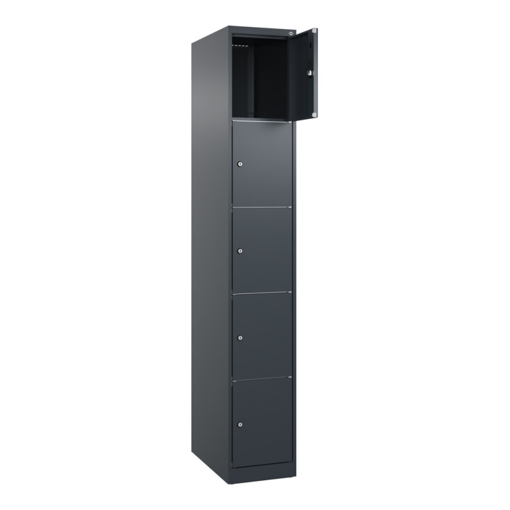 C+P Schließfachschrank Classic PLUS, 1 Abteil, 1850x300x500mm, 7016/7016 Innenhöhe Gefach oben (oberes 365 mm Front RAL 7016 Anthrazitgrau