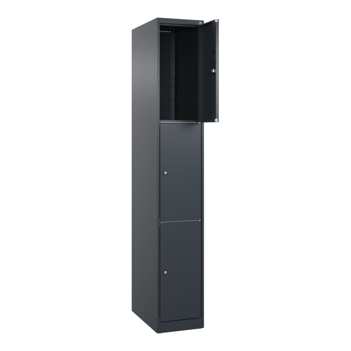 C+P Schließfachschrank Classic PLUS, 1 Abteil, 1850x300x500mm, 7016/7016 Innenhöhe Gefach oben (oberes 599 mm Front RAL 7016 Anthrazitgrau